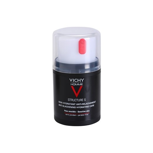 Vichy Homme Structure S krem nawilżający do skóry zwiotczałej For Sensitive Skin (Anti-Slackening Hydrating Care) 50 ml + do każdego zamówienia upominek. iperfumy-pl fioletowy krem nawilżający