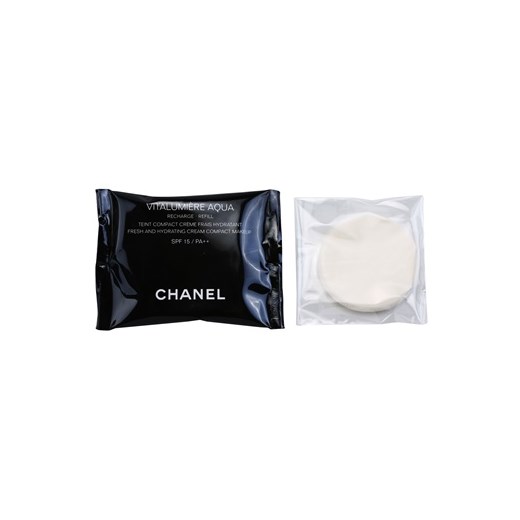 Chanel Vitalumiére Aqua nawilżający podkład w kremie napełnienie odcień 22 Beige Rose (Aqua Fresh & Hydrating Cream Compact Makeup) 12 g + do każdego zamówienia upominek. iperfumy-pl czarny krem nawilżający