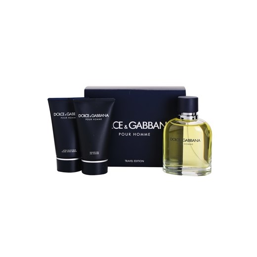 Dolce & Gabbana Pour Homme zestaw upominkowy IX. woda toaletowa 125 ml + balsam po goleniu 50 ml + żel pod prysznic 50 ml + do każdego zamówienia upominek. iperfumy-pl czarny