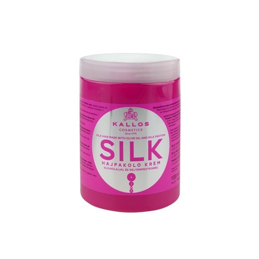 Kallos KJMN maseczka  do włosów suchych i wrażliwych (Silk Hair Mask with Olive Oil and Silk Protein) 1000 ml + do każdego zamówienia upominek. iperfumy-pl rozowy 