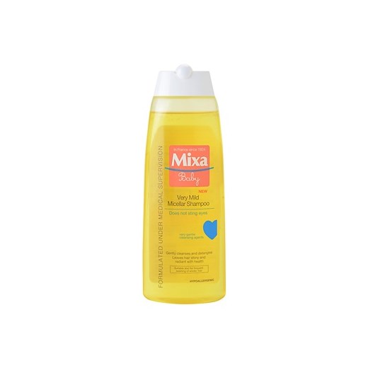 MIXA Baby bardzo łagodny szampon micelarny dla dzieci (Very Mild Micellar Shampoo) 250 ml + do każdego zamówienia upominek. iperfumy-pl zolty