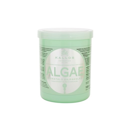 Kallos KJMN maseczka nawilżająca z wyciągiem z alg i olejem z oliwek (Algae Moisturizing Hair Mask with Algae Extract and Olive Oil) 1000 ml + do każdego zamówienia upominek. iperfumy-pl zielony 