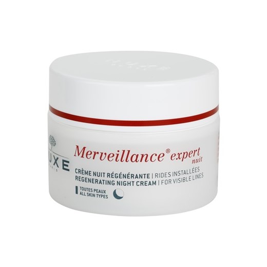 Nuxe Merveillance regenerujący krem na noc do wszystkich rodzajów skóry (Regenerating Night Cream For Visible Lines) 50 ml + do każdego zamówienia upominek. iperfumy-pl szary skóra