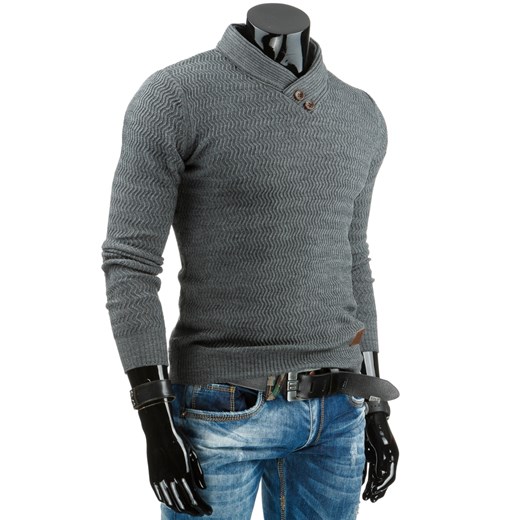 Sweter męski antracytowy (wx0730) dstreet szary modne