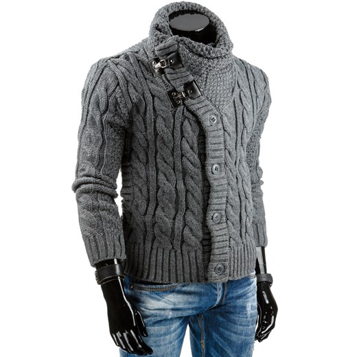 Sweter męski antracytowy (wx0717) dstreet szary minimalistyczny