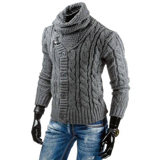 Sweter męski antracytowy (wx0717) dstreet szary modne
