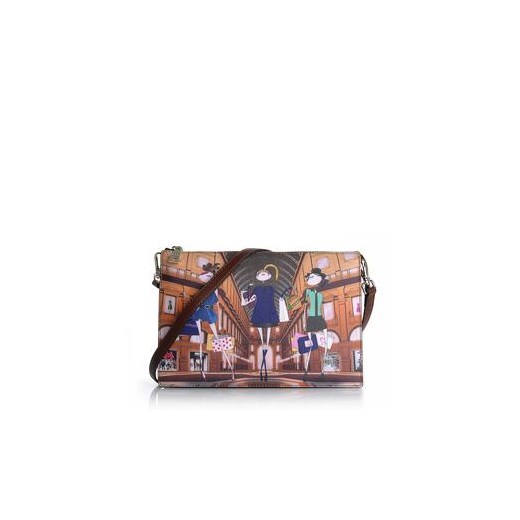 Love Moschino brązowa torebka z odpinanym paskiem royal-point rozowy casual