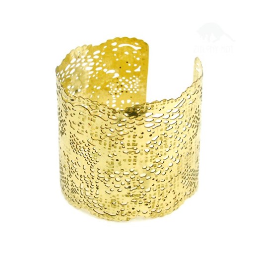 Ażurowa złota bransoleta zielonykot-pl zolty sztuczna