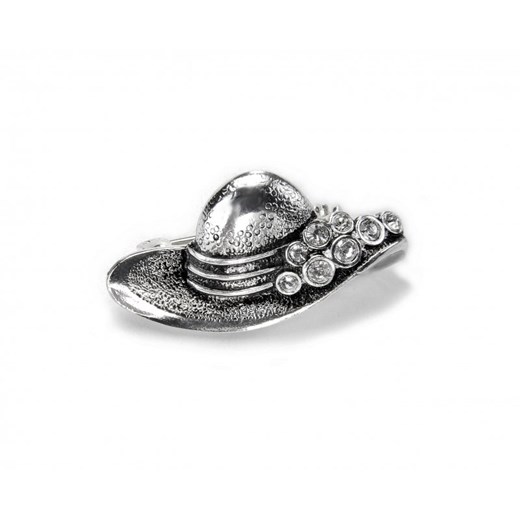 Broszka kapelusz kiara-sztuczna-bizuteria-jablonex szary srebrna