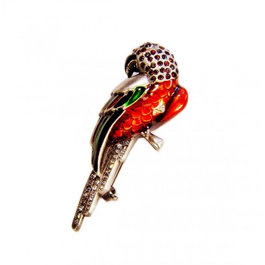 Broszka Papuga kiara-sztuczna-bizuteria-jablonex  srebrna