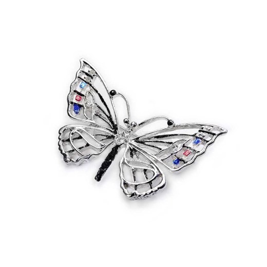 Broszka ażurowa, motyl kiara-sztuczna-bizuteria-jablonex szary ażurowe