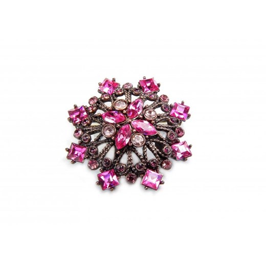 Broszka z różowymi kryształami kiara-sztuczna-bizuteria-jablonex fioletowy 