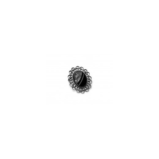 Broszka antyczna kiara-sztuczna-bizuteria-jablonex czarny srebrna