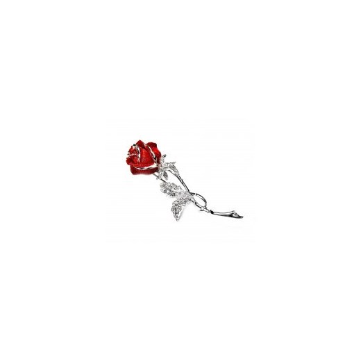 Broszka czerwona róża kiara-sztuczna-bizuteria-jablonex  liście