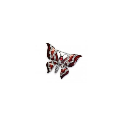Broszka motylek bordowy kiara-sztuczna-bizuteria-jablonex brazowy motyle