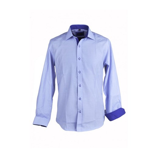 Koszula w kolorze jasno niebieskim z granatową koordynacją thomas-waxx niebieski Koszule męskie slim