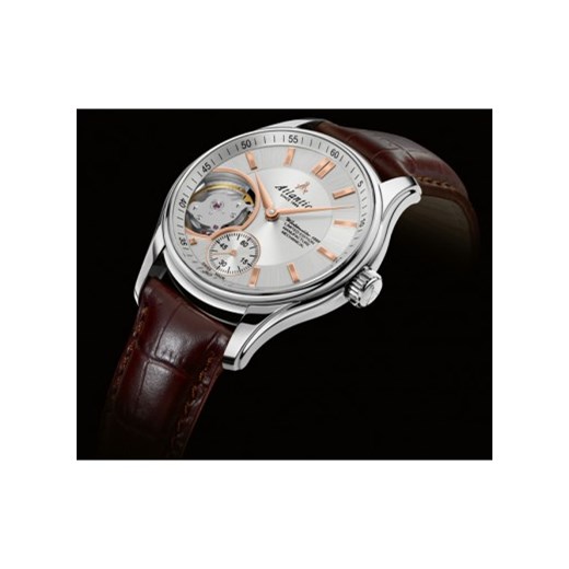 Zegarek Męski ATLANTIC Limited Edition Worldmaster Mechanical 1888 LUSSO Open He otozegarki szary paski