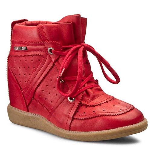 Sneakersy CARINII - B3509 Rossa eobuwie-pl czerwony jesień