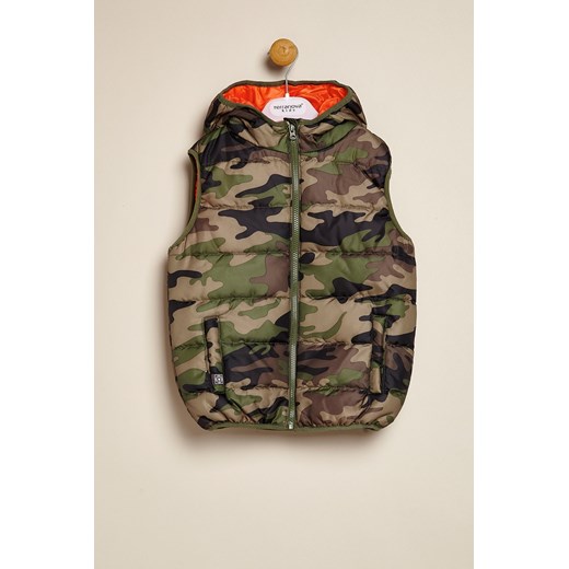 Camouflage print sleeveless jacket terranova brazowy casual