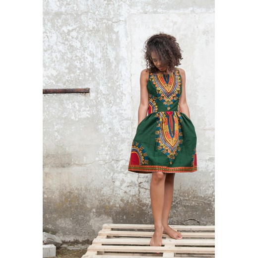 Sukienka Addis Abeba z Gambii dawanda brazowy lato