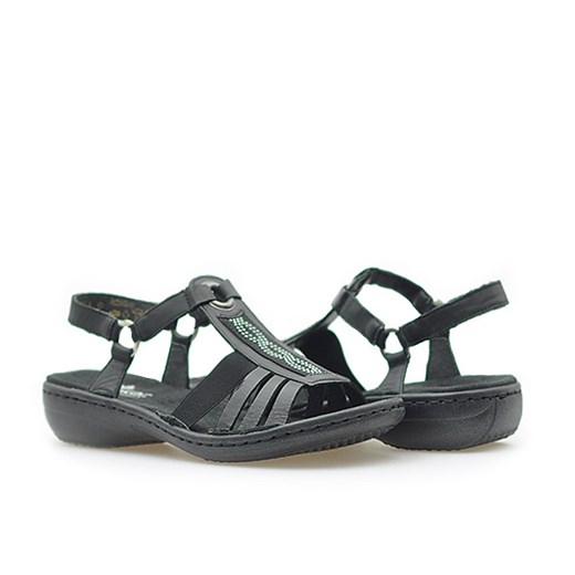 Sandały Rieker 60808-01 Czarne arturo-obuwie szary lato