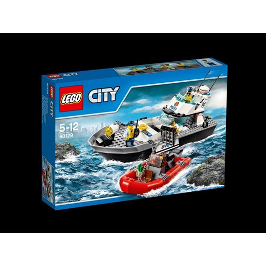 LEGO CITY, klocki Policyjna łódź patrolowa, 60129 - Darmowa dostawa do salonów empik! smyk-com niebieski