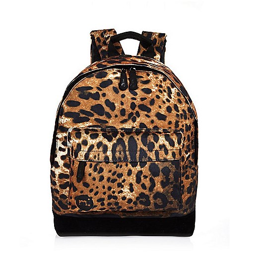 Brown leopard print Mipac backpack  river-island brazowy 