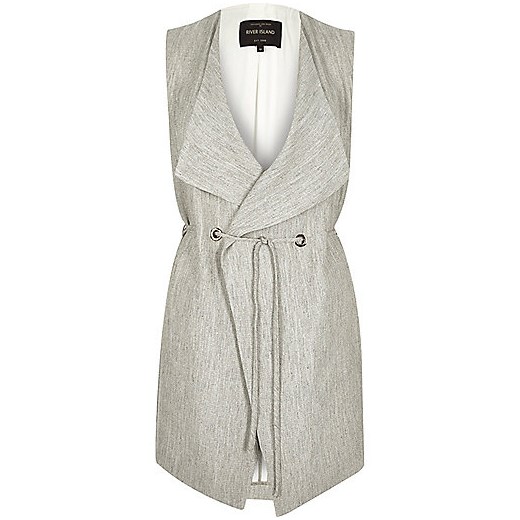 Grey smart minimal sleeveless jacket  river-island szary casual