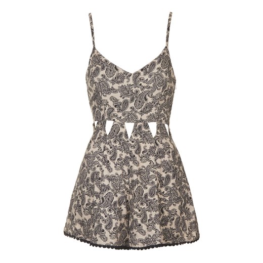 Paisley Cut-Out Playsuit topshop brazowy lato