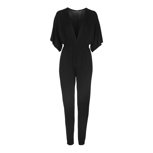 Plunge Jersey Tapered Jumpsuit topshop czarny jersey