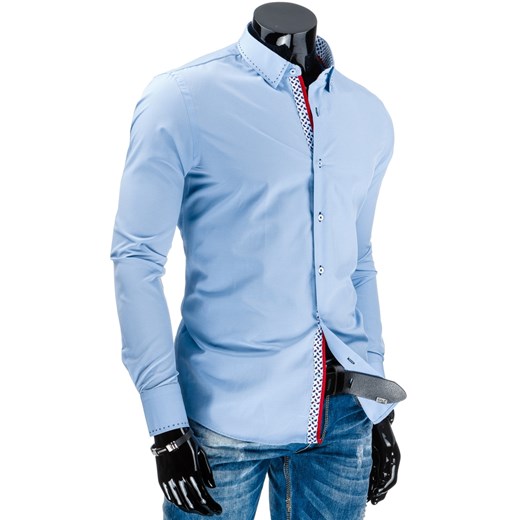 Koszula męska błękitna (dx0946) dstreet niebieski długi rękaw