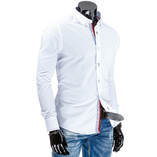 Koszula męska biała (dx0947) dstreet bialy długi rękaw