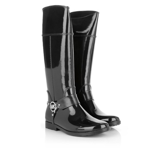 "MICHAEL Michael Kors Fulton Harness Tall Rainboot Rubber Black obuwie czarny" fashionette czarny Oficerki damskie