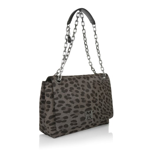 "Handbag Bos Taurus Fur Grey torebki szary" fashionette bialy