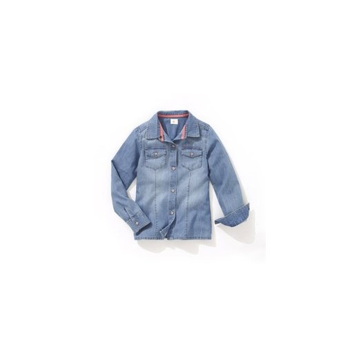 Koszula dżinsowa dziecięca dla dziewczynek la-redoute-pl niebieski bawełna