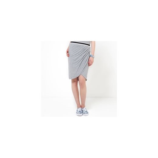 Drapowana spódnica w stylu sportowym la-redoute-pl szary dzianina