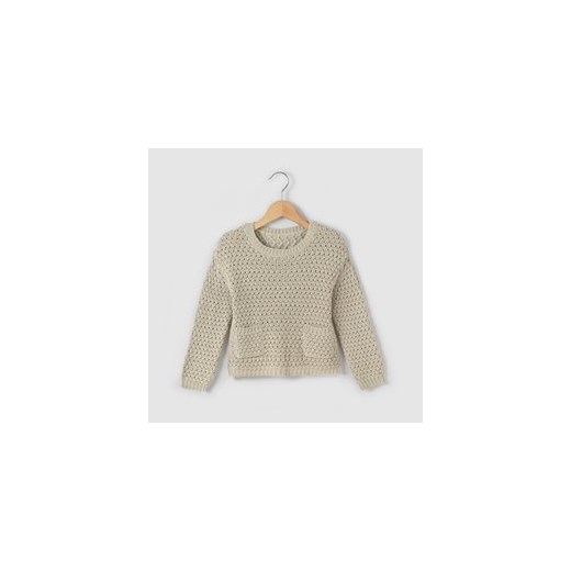 Krótki sweter 3-12 lat la-redoute-pl bezowy dzianina