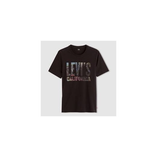 T-shirt z krótkim rękawem la-redoute-pl czarny bawełna