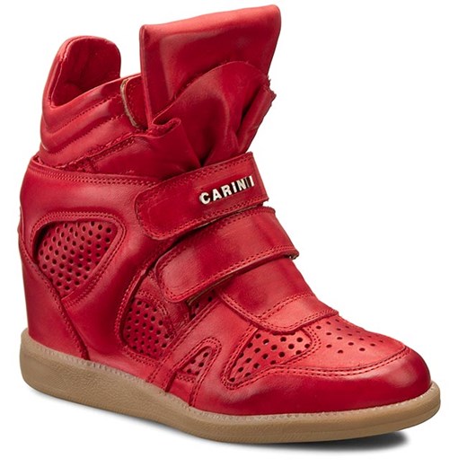 Sneakersy CARINII - B3400M  Rossa eobuwie-pl czerwony jesień
