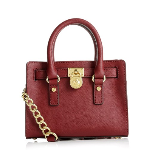 "MICHAEL Michael Kors Hamilton Mini Messenger Bag Cherry torebki czerwony" fashionette czerwony na ramię