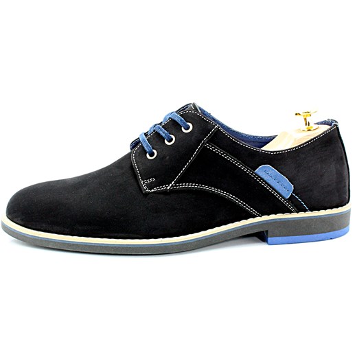 KENT 272N CZARNY GRANAT - Skórzane buty casual nowy wzór sklep-obuwniczy-kent czarny elegancki