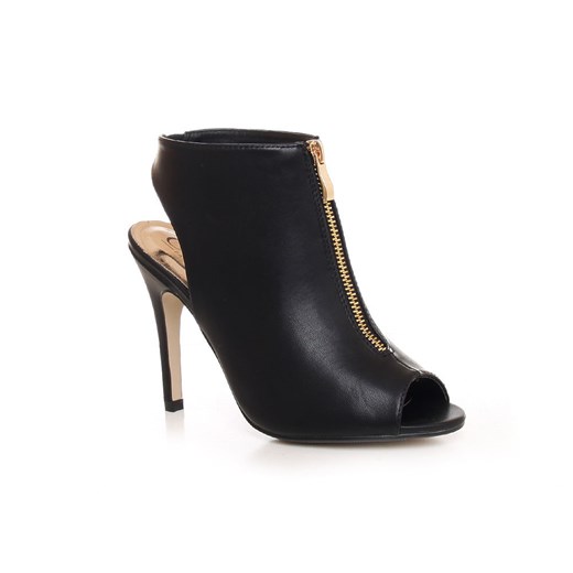 Czarne sandały open toe /B2-3 Q70 Sx529/ pantofelek24 czarny lato