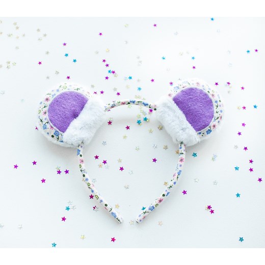 Opaska z uszkami fioletowej myszki kids-showroom-pl mietowy 