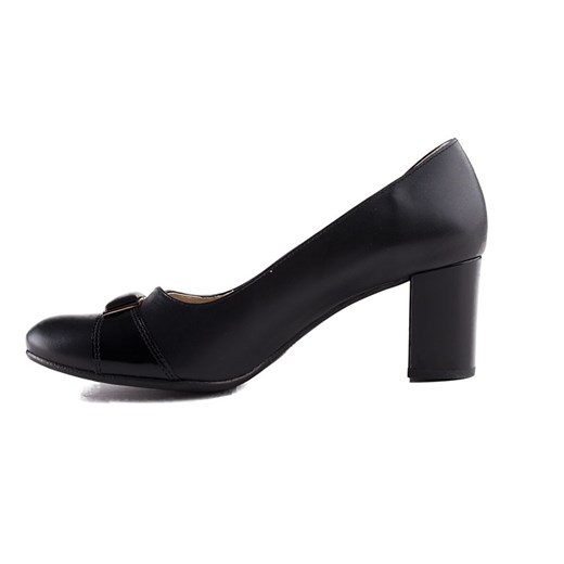 0202P-001 Marco Shoes półbuty czarne skórzane z ozdobą milandi-pl czarny klasyczny