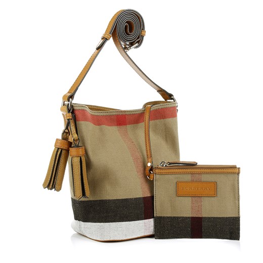 "Mini Susanna Canvas Check Saddle Brown torebki beżowy" fashionette szary casual