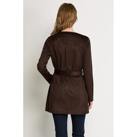 Trencz z imitacji zamszu orsay-com czarny jeans