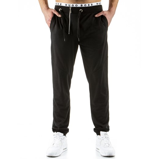 Spodnie męskie dresowe baggy czarne (ux0529) dstreet czarny dresówka