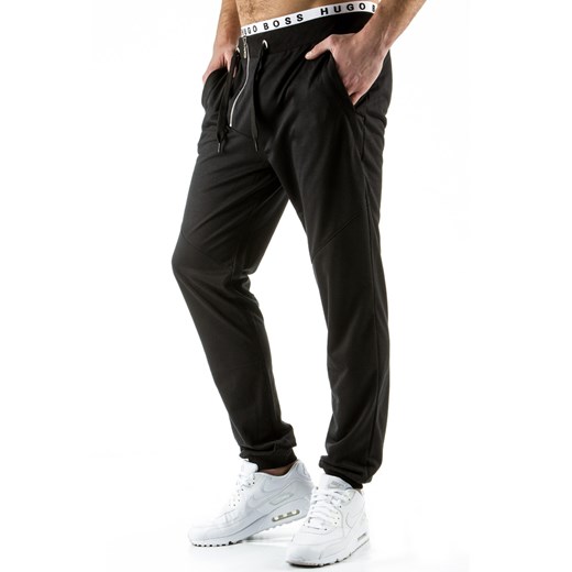 Spodnie męskie dresowe baggy czarne (ux0529) dstreet czarny młodzieżowy