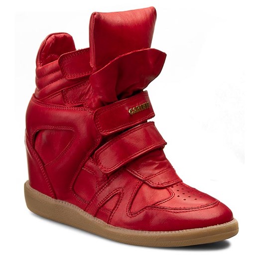Sneakersy CARINII - B3400 Złoty Rossa eobuwie-pl czerwony bez wzorów