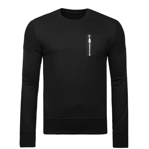 J.STYLE 2115 BLUZA MĘSKA CZARNA - CZARNA ozonee-pl czarny młodzieżowy